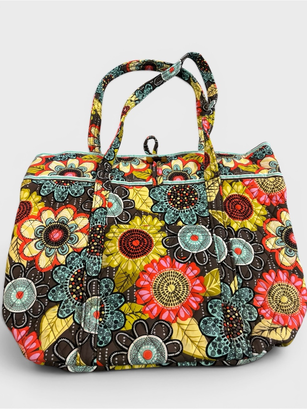 Retired Vera Bradley Flower Shower Floral Quilted Tote Bag